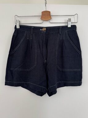 Mod Ref linen blend Shorts with Contrast Stitching